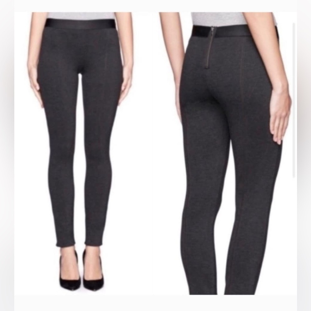 J. Crew Pixie Stretch Ponte Knit Back Pant Exposed Zipper Charcoal Gray EUC